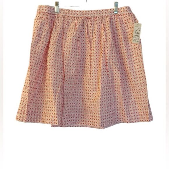 Isani For Target White Red Embroidered Lined Cotton Mini Skirt Pockets XL NEW - Picture 1 of 9
